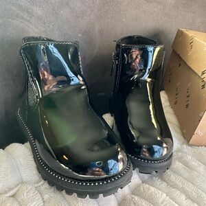 Mix No. 6 Shiny/Patent Black Chelsea Toddler Boots